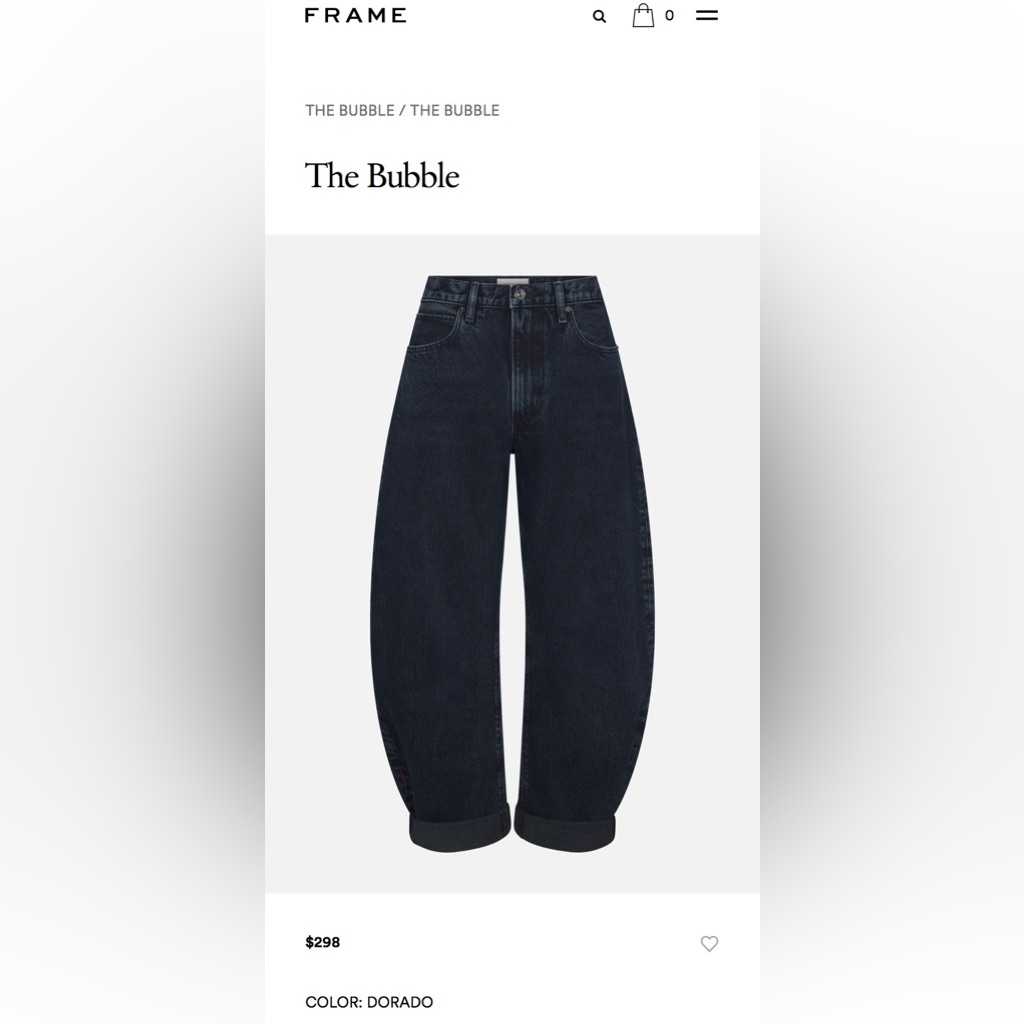 Frame Denim Bubble WideLeg Jeans In Dorado Dark Indigo